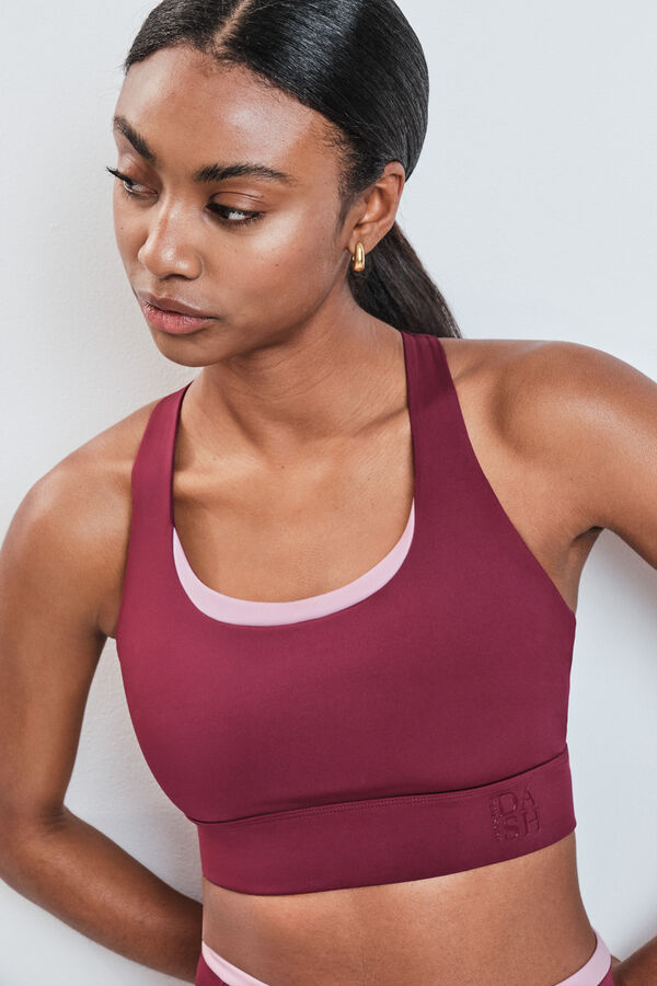 Dash and Stars Sujetador deportivo burdeos 4D STRETCH rojo