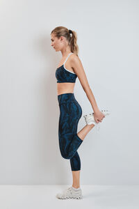 Dash and Stars Leggings crop estampado verde 4D STRETCH