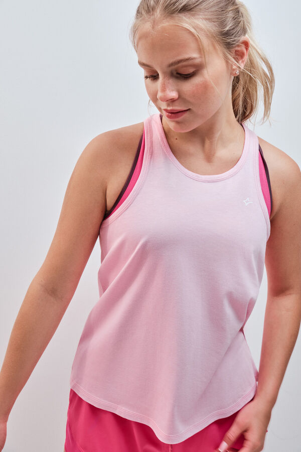 Dash and Stars Camiseta sin mangas algod&oacute;n rosa rosa