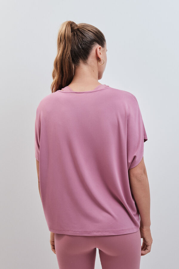 Dash and Stars Camiseta manga corta modal rosa rosa