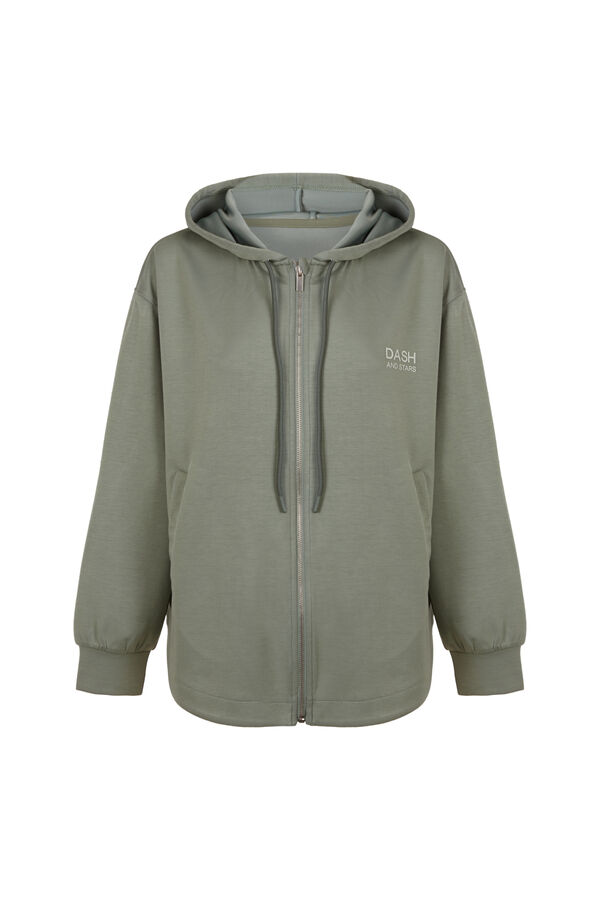 Dash and Stars Chaqueta capucha viscosa suave verde verde