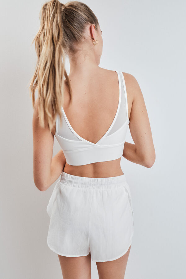 Dash and Stars Short t&eacute;cnico ultra ligero malla blanco blanco