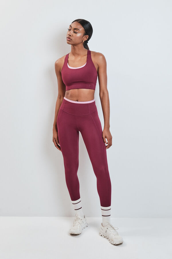 Dash and Stars Leggings burdeos 4D STRETCH rojo