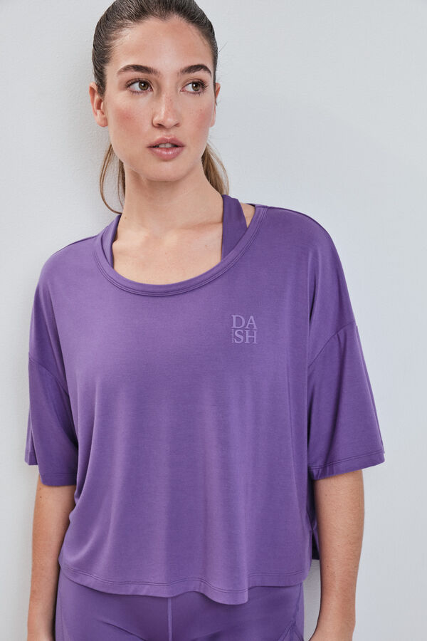 Dash and Stars Camiseta manga corta extra suave morada rosa