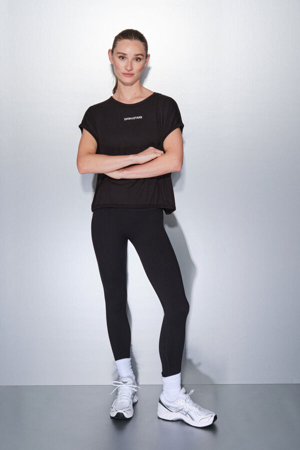 Dash and Stars Camiseta tejido extra suave negra negro