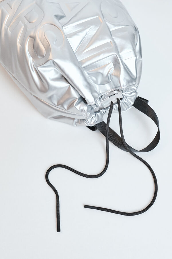 Dash and Stars Mochila metalizada acolchada gris