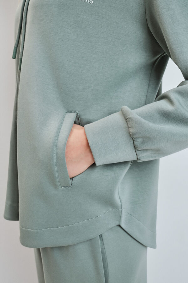 Dash and Stars Chaqueta capucha viscosa suave verde verde