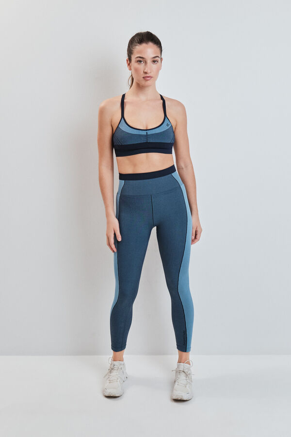 Dash and Stars Leggings SEAMLESS COMFORT crop azul azul
