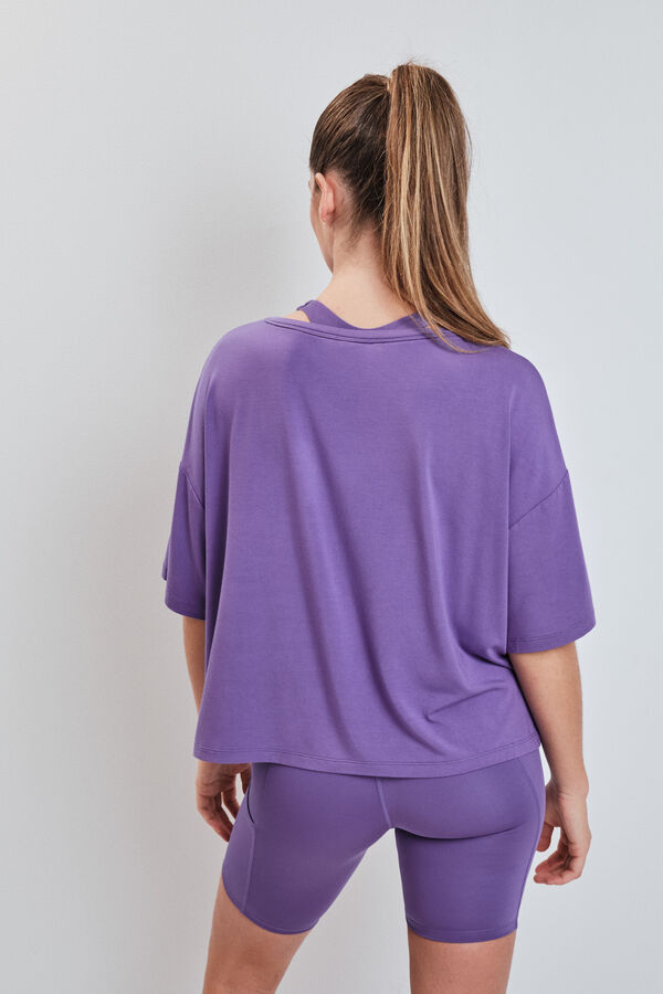 Dash and Stars Camiseta manga corta extra suave morada rosa