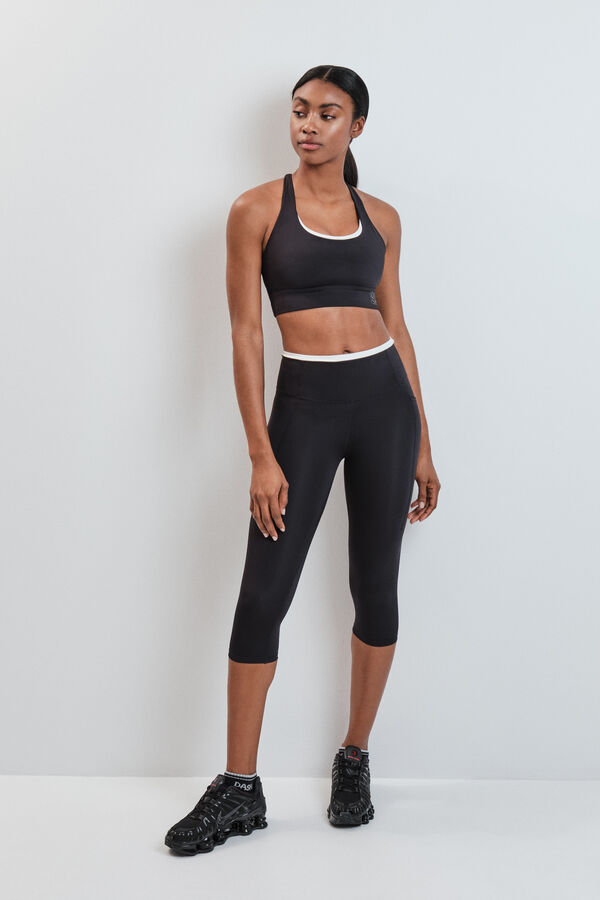 Dash and Stars Leggings pirata negro 4D STRETCH negro