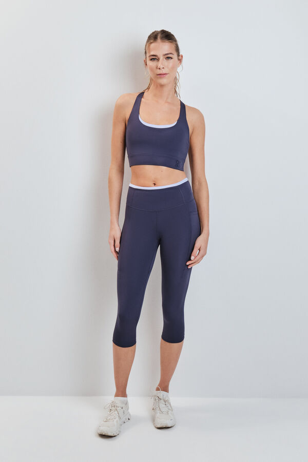 Dash and Stars Sujetador deportivo gris 4D STRETCH azul