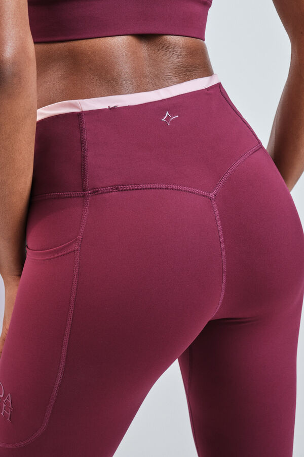 Dash and Stars Leggings pirata burdeos 4D STRETCH rojo