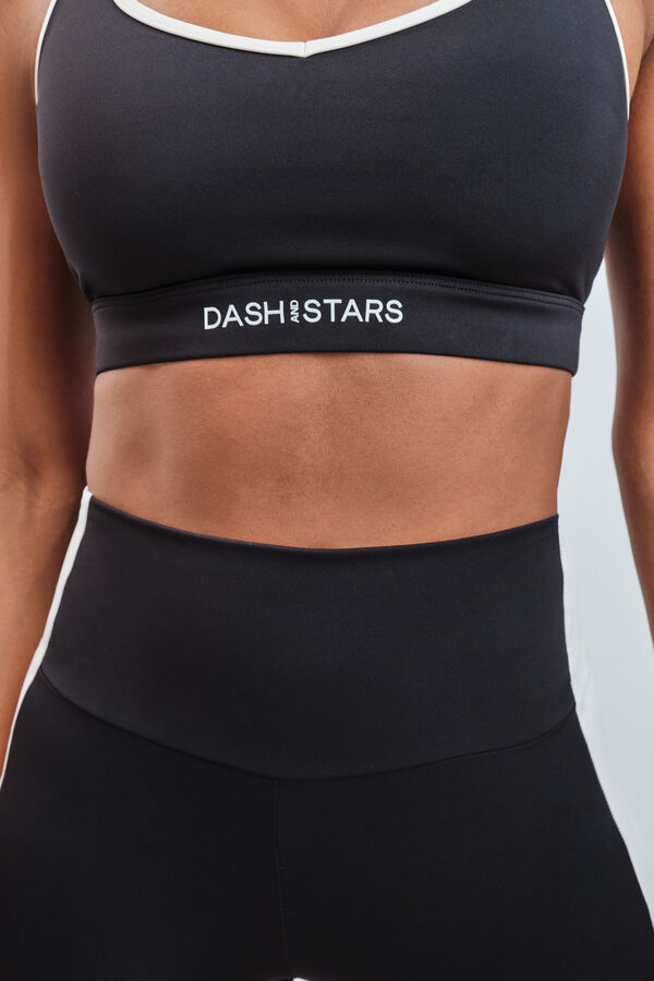 Dash and Stars Leggings ciclista 4D STRETCH contraste negro negro