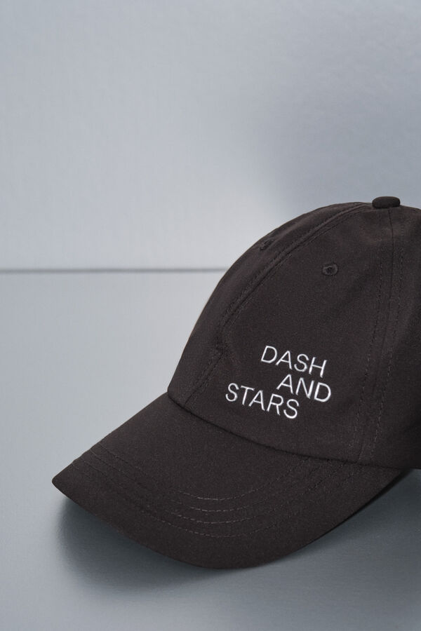 Dash and Stars Gorra t&eacute;cnica ajustable logo negra negro