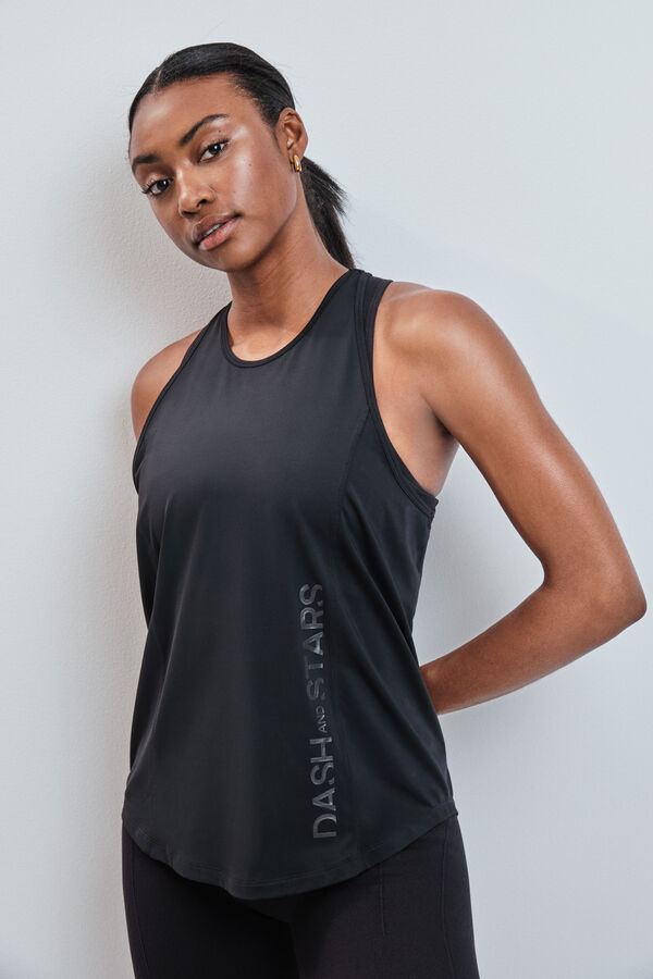 Dash and Stars Camiseta t&eacute;cnica halter negro negro