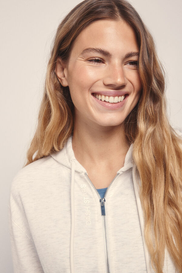 Dash and Stars Chaqueta modal tacto suave gris beige