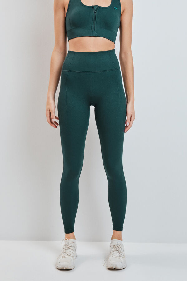 Dash and Stars Leggings Push Up verdes SEAMLESS FIT verde