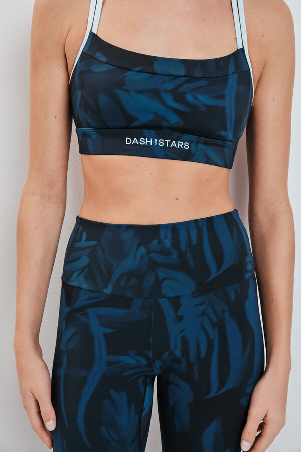 Dash and Stars Leggings crop estampado verde 4D STRETCH verde