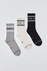 Dash and Stars Pack 3 calcetines medios algod&oacute;n blanco