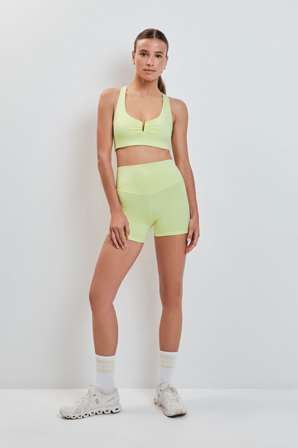 Dash and Stars Leggings 4D STRETCH cortos amarillo estampado