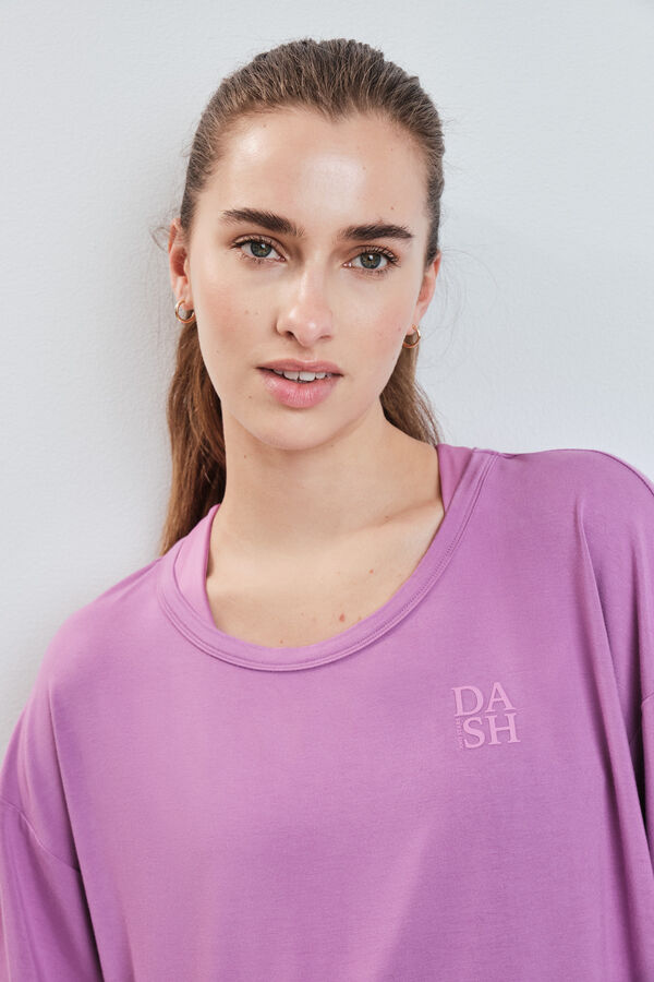 Dash and Stars Camiseta manga corta extra suave rosa rosa