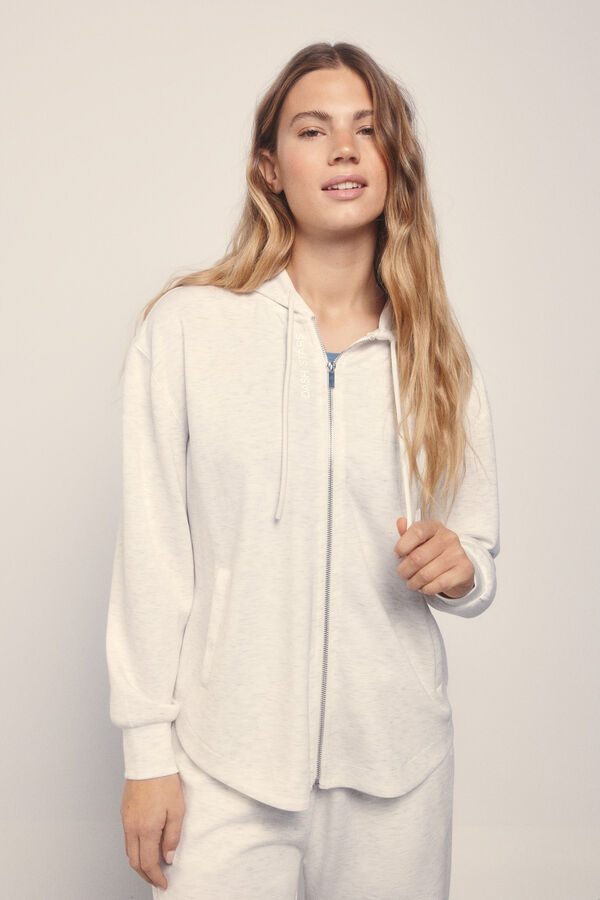 Dash and Stars Chaqueta modal tacto suave gris beige