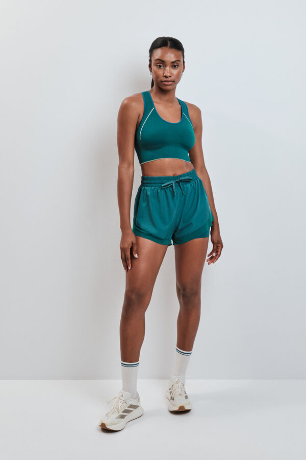 Dash and Stars Sujetador deportivo 4D Stretch reversible verde verde