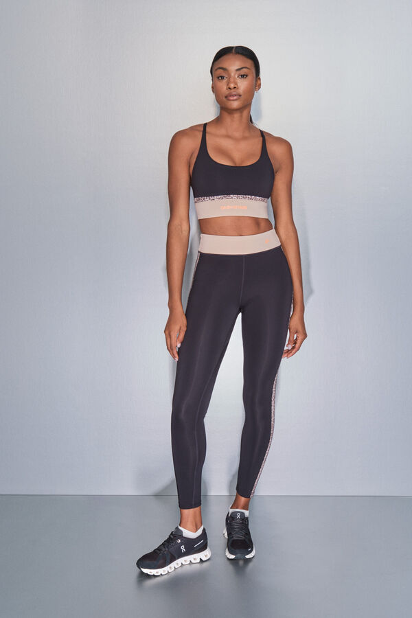 Dash and Stars Sujetador deportivo 4D STRETCH negro animal print  negro