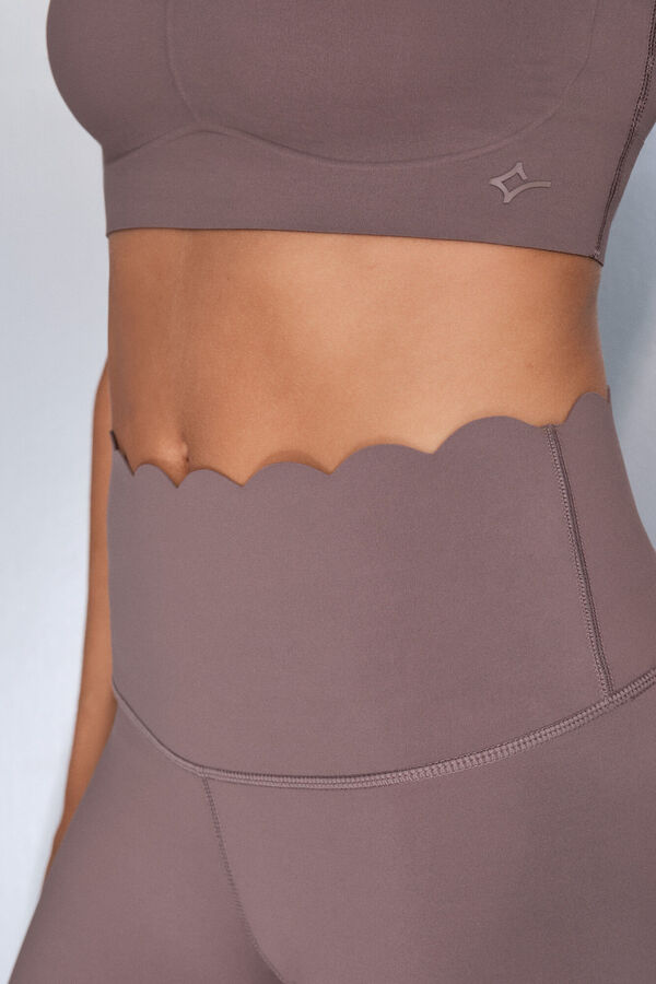 Dash and Stars Leggings COMPRESSIVE largo marr&oacute;n nude