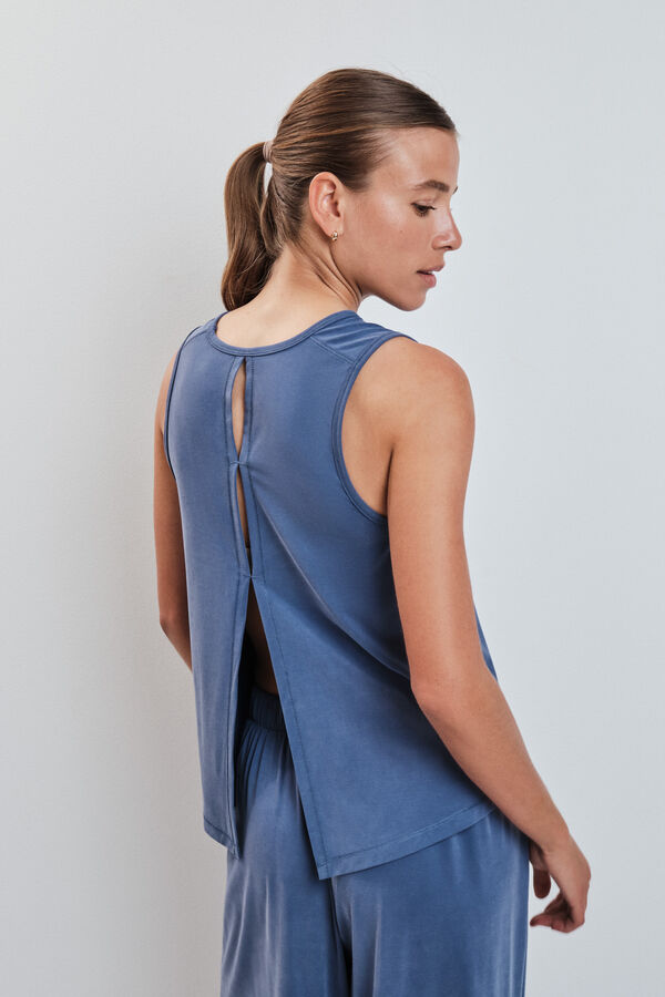 Dash and Stars Camiseta sin mangas tacto suave azul azul