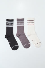 Dash and Stars Pack 3 calcetines medios algod&oacute;n blanco