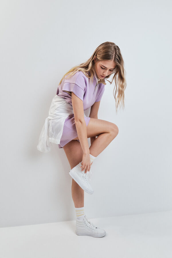 Dash and Stars Sudadera manga corta viscosa suave rosa morado/lila