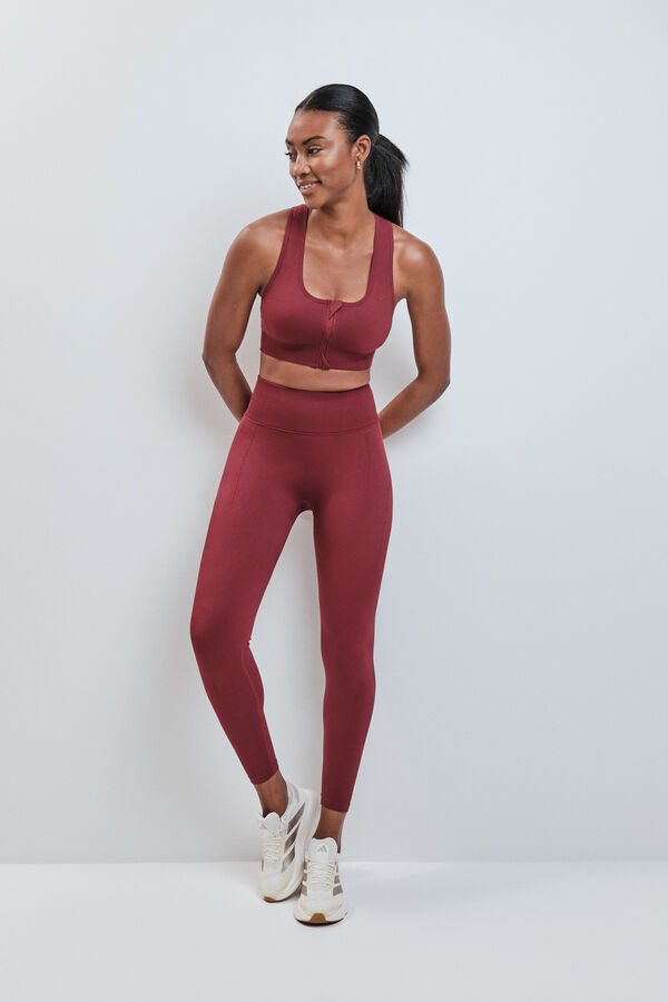 Dash and Stars Sujetador deportivo rojo cremallera SEAMLESS FIT rojo