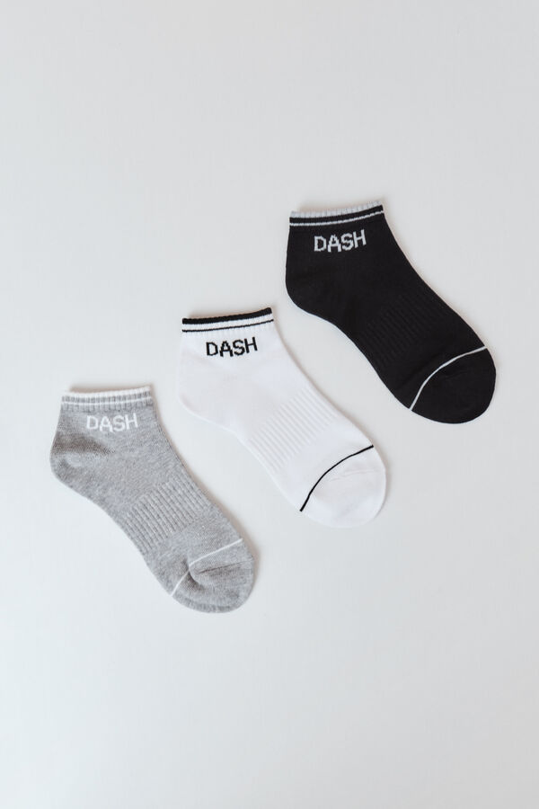 Dash and Stars Pack 3 calcetines cortos algod&oacute;n blanco