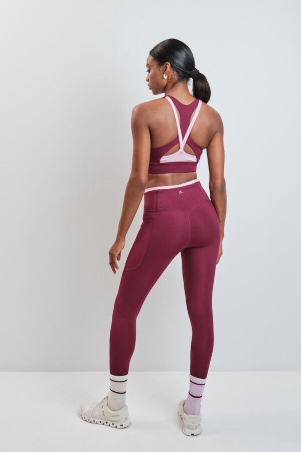 Dash and Stars Leggings burdeos 4D STRETCH rojo