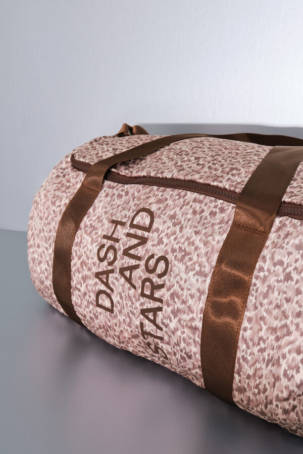 Dash and Stars Bolso deporte plegable animal print nude