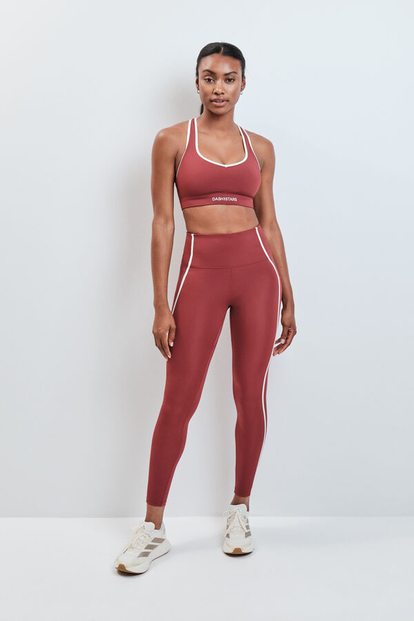Dash and Stars Leggings largos 4D STRETCH burgundy rojo