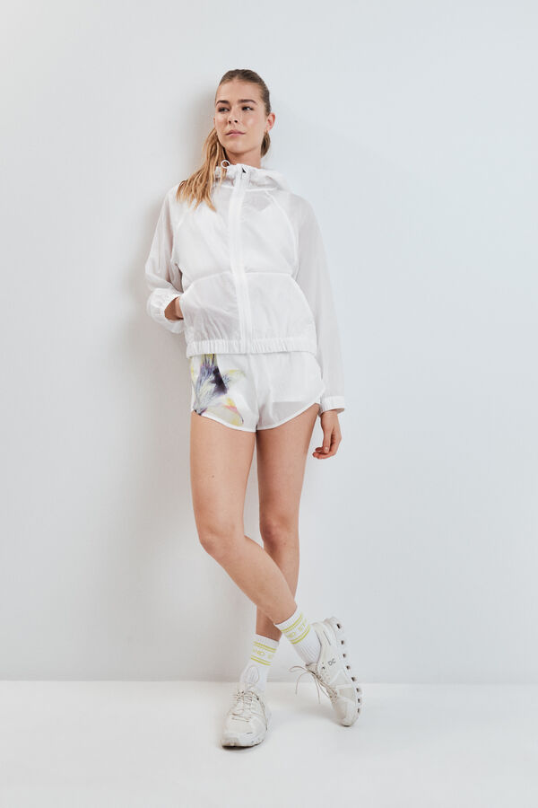 Dash and Stars Chaqueta cortavientos capucha blanca blanco