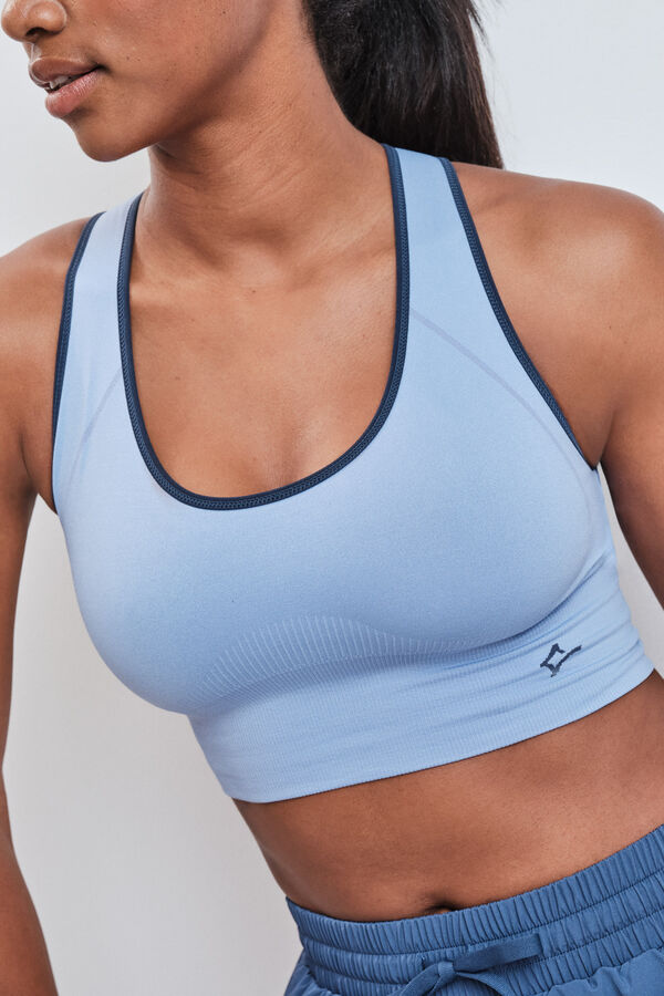Dash and Stars Sujetador deportivo 4D Stretch reversible azul azul