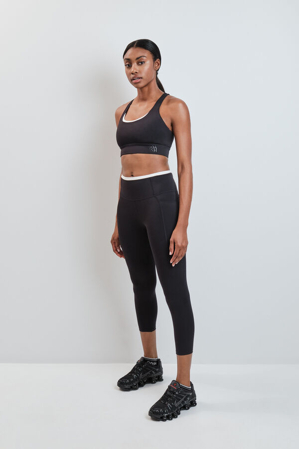 Dash and Stars Leggings crop negro 4D STRETCH negro