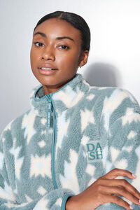 Dash and Stars Chaqueta polar cremallera verde hielo