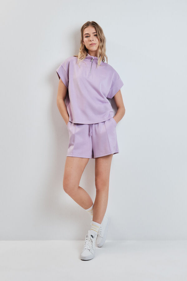 Dash and Stars Sudadera manga corta viscosa suave rosa morado/lila