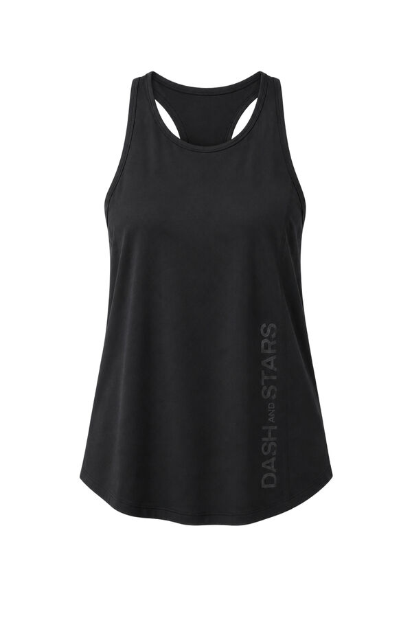 Dash and Stars Camiseta t&eacute;cnica halter negro negro