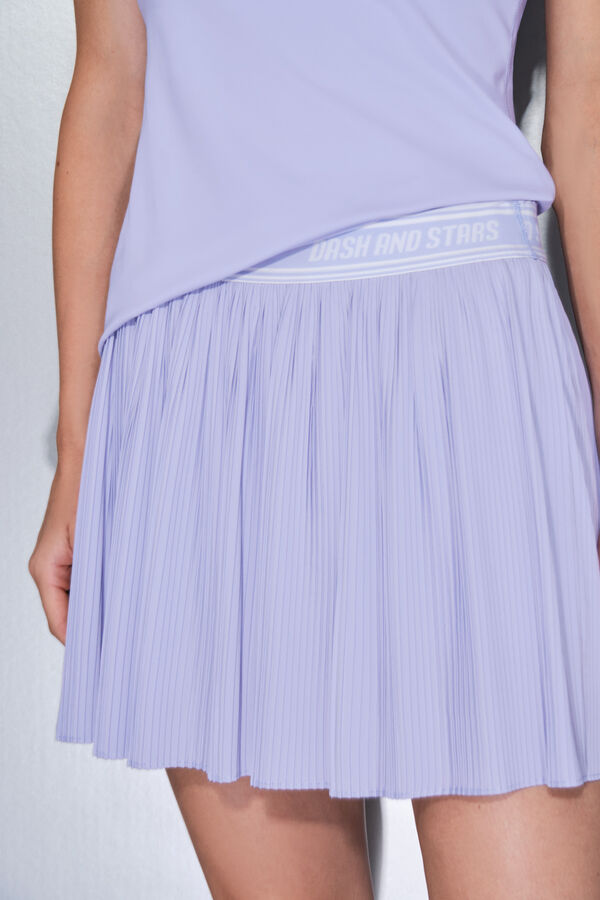 Dash and Stars Falda plisada lila malla interior morado/lila