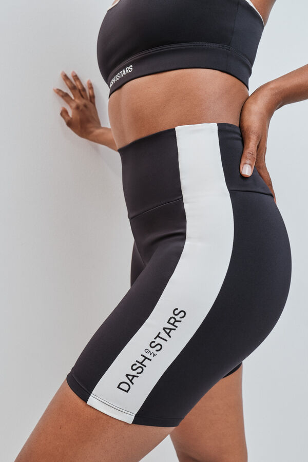 Dash and Stars Leggings ciclista 4D STRETCH contraste negro negro