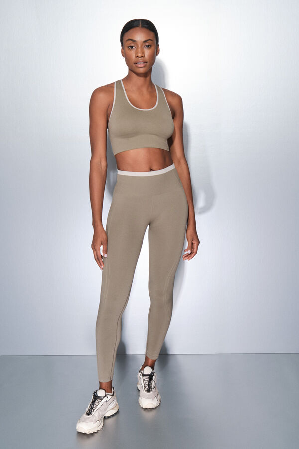 Dash and Stars Leggings largos SEAMLESS COMFORT kaki verde