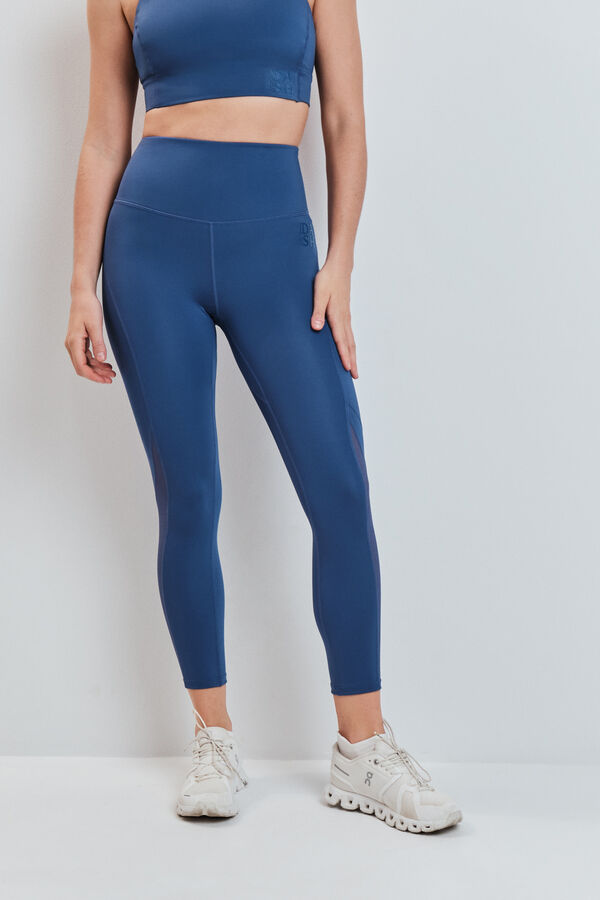 Dash and Stars Leggings 4D STRETCH crop azul azul
