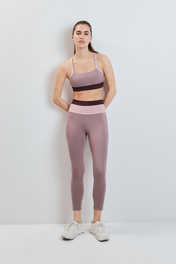Dash and Stars Sujetador deportivo 4D Stretch color block rosa rosa