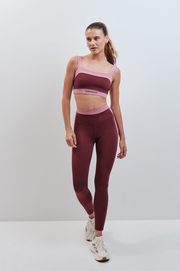 Dash and Stars Sujetador deportivo bandeau 4D Stretch burgundy rojo