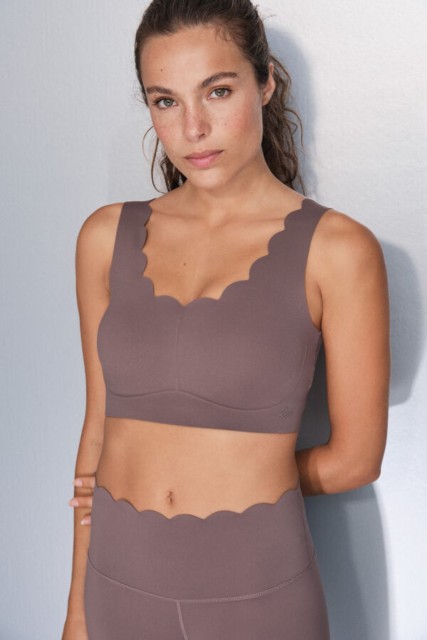 Dash and Stars Sujetador deportivo COMPRESSIVE marr&oacute;n nude